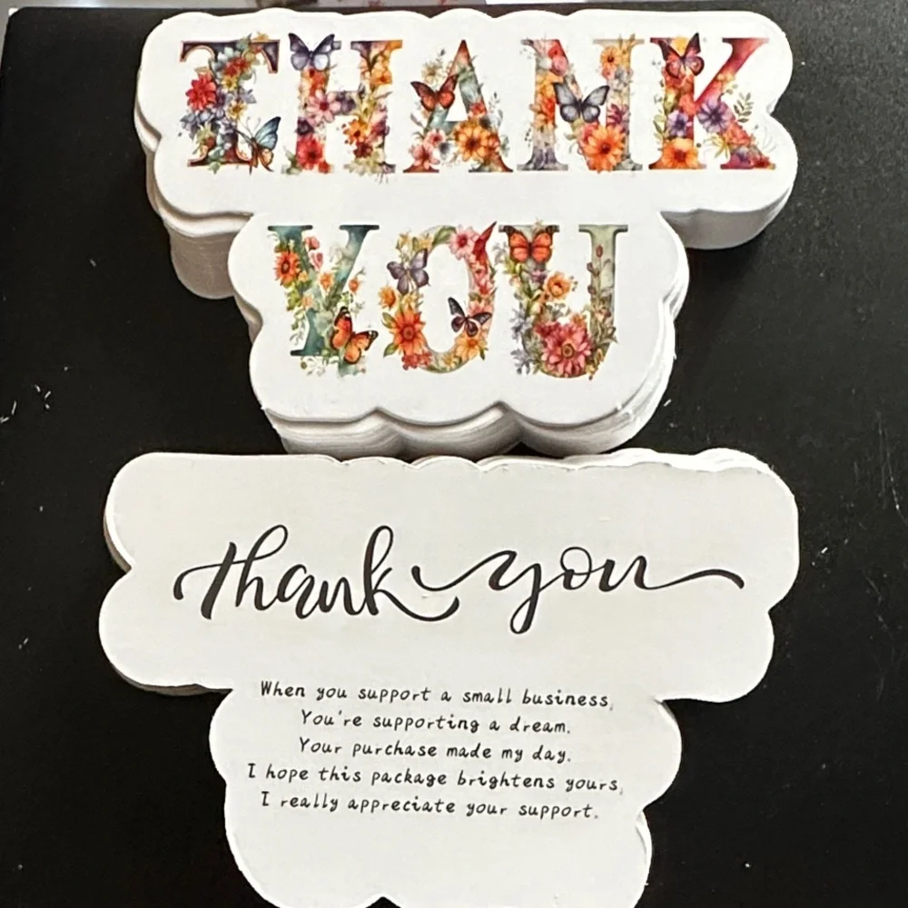 Thank You Cards 50ct Double Sided Splat Style Seller Supplies Shipping Supplies